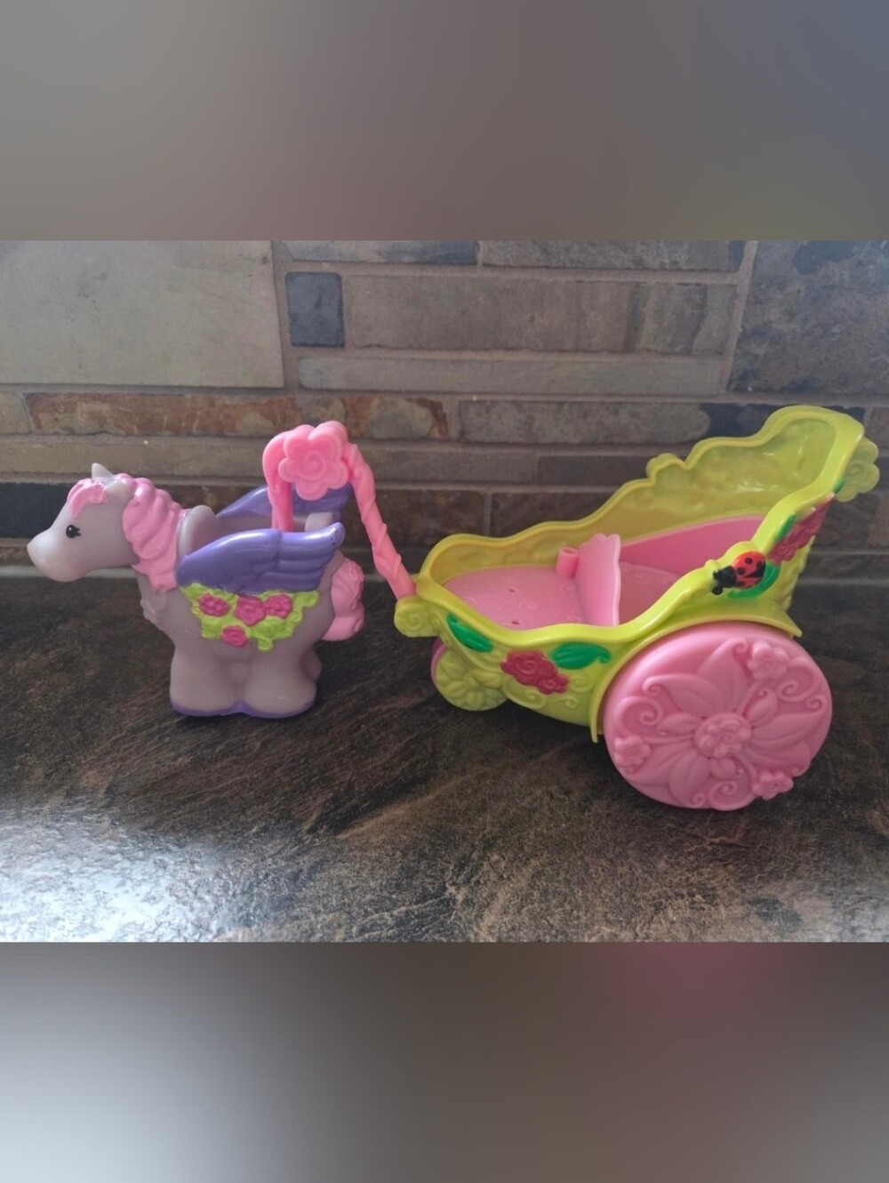 Little People Purple Pegasus Horse And Fairy Carriage